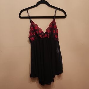 Black and Red Lace Camisole